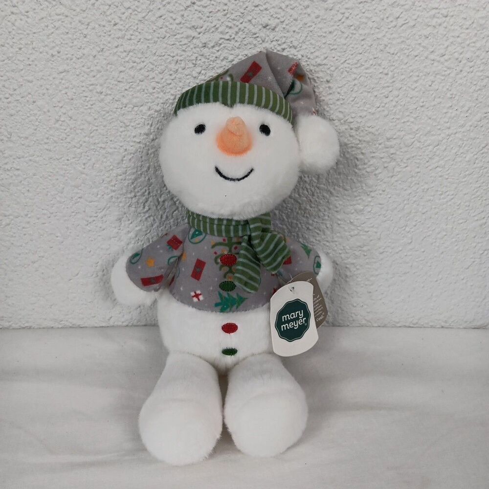Mary Meyer Loosey Goosey Holiday Plush 10" Snowman Stuffed Christmas Toy Silky